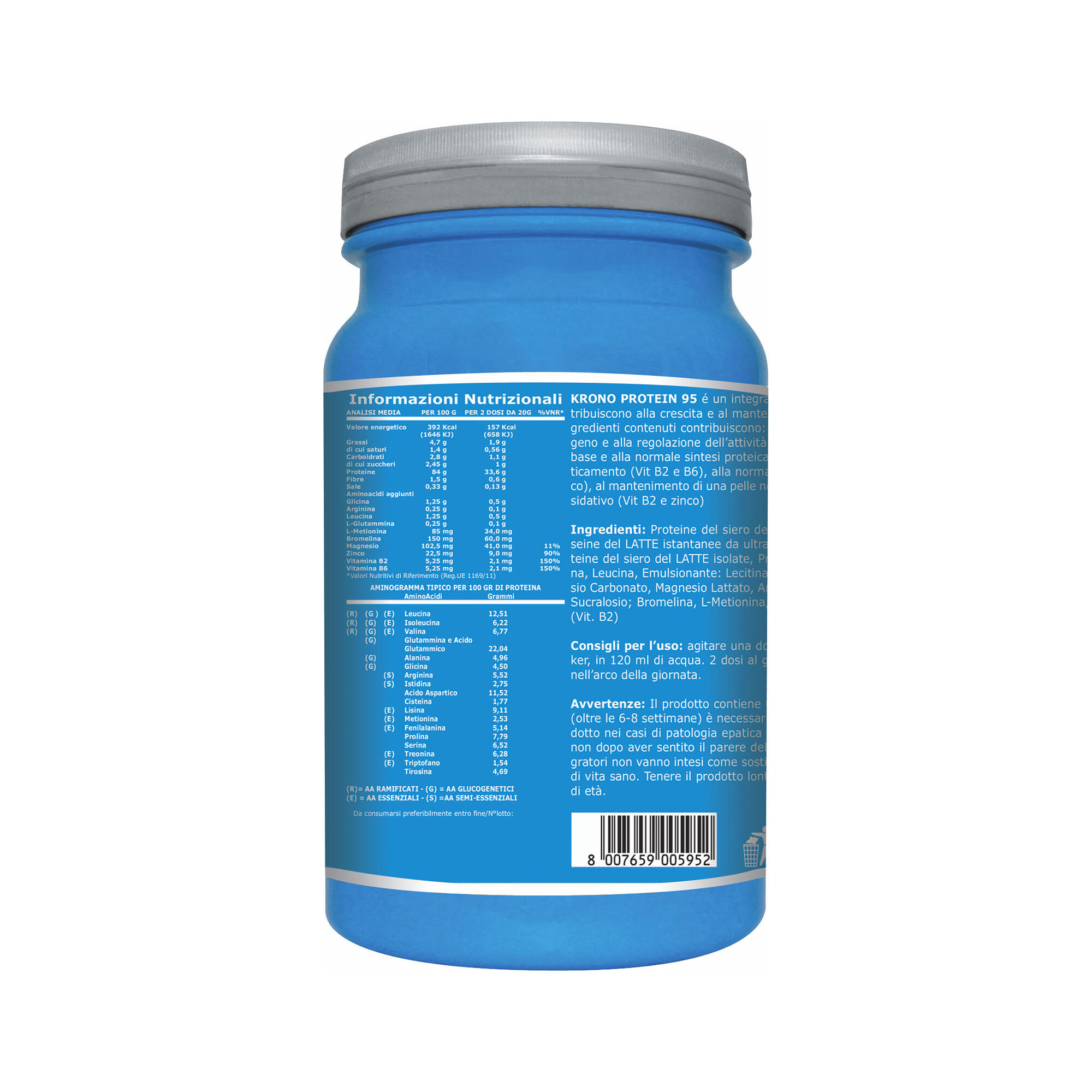 Integratore alimentare - KRONO PROTEIN VANIGLIA - 1 Kg 3/6