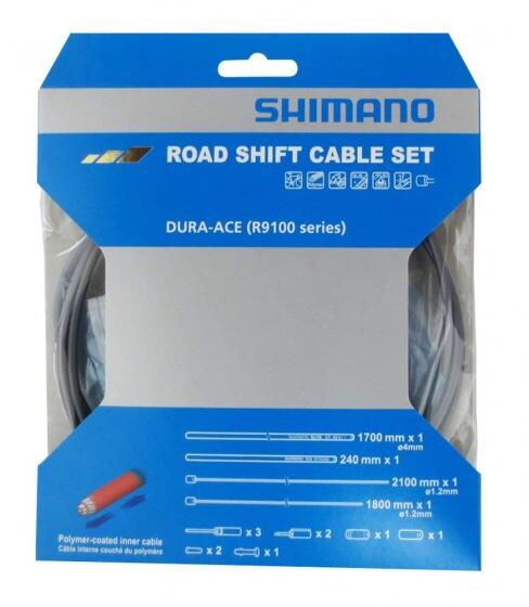 SHIMANO Set di cavi e copricambio rivestiti in polimero Shimano