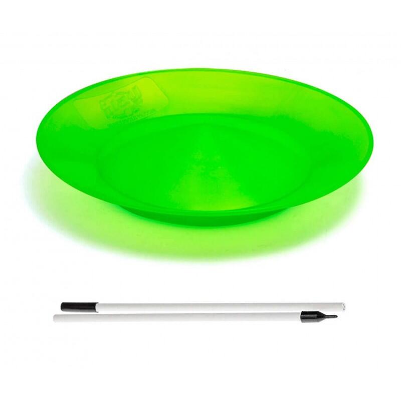 Cirkao - Assiette Souple Fluo + Baguette Plastique Pliable Play - Assiette Chinoise - Vert - 23 Cm - Decathlon