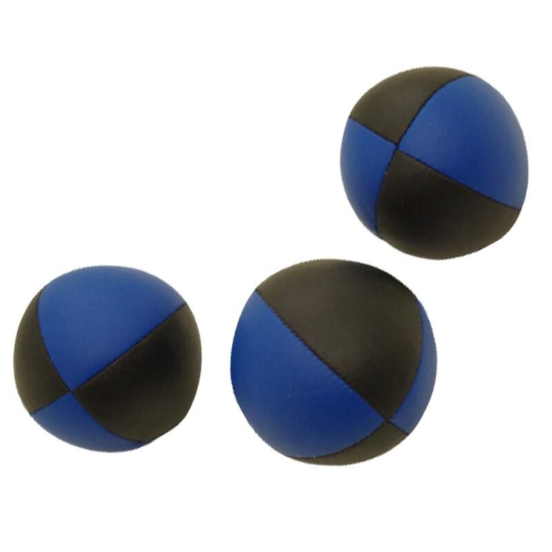 Lot de 3 balles de jonglage Pro Cascade en daim - 110 g - Balles de jonglage de qualité Thud avec sac - Lot de 3 balles de jonglage pour débutants (bleu/ noir