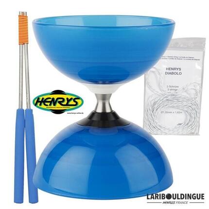 Diabolo Beach à roulement - Turquoise + Bag. Alu Bleu + 5m ficelle