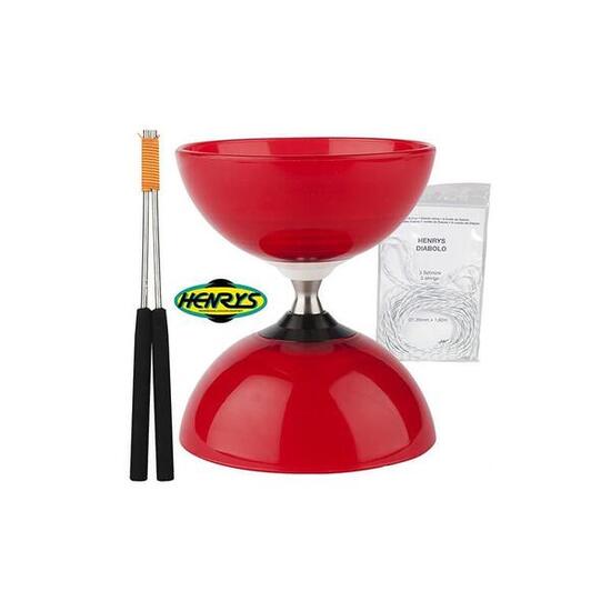 Diabolo Beach à roulement - Rouge + Bag. Alu Noir + 5m ficelle