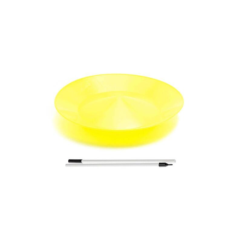 Cirkao - Assiette Souple Fluo + Baguette Plastique Pliable Play - Assiette Chinoise - Jaune - 23 Cm - Decathlon