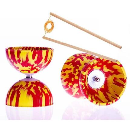 Diabolo Multicolore Bleu / rouge PLAY + baguettes bois