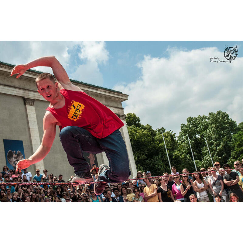JIBLINE Slackline z zabezpieczeniem drzewa - Slackline - Czarny