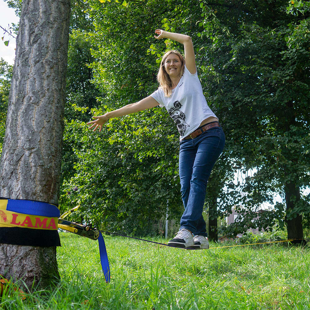 Slackline BANANALAMA met boombescherming - Slacklining - Geel 6/8
