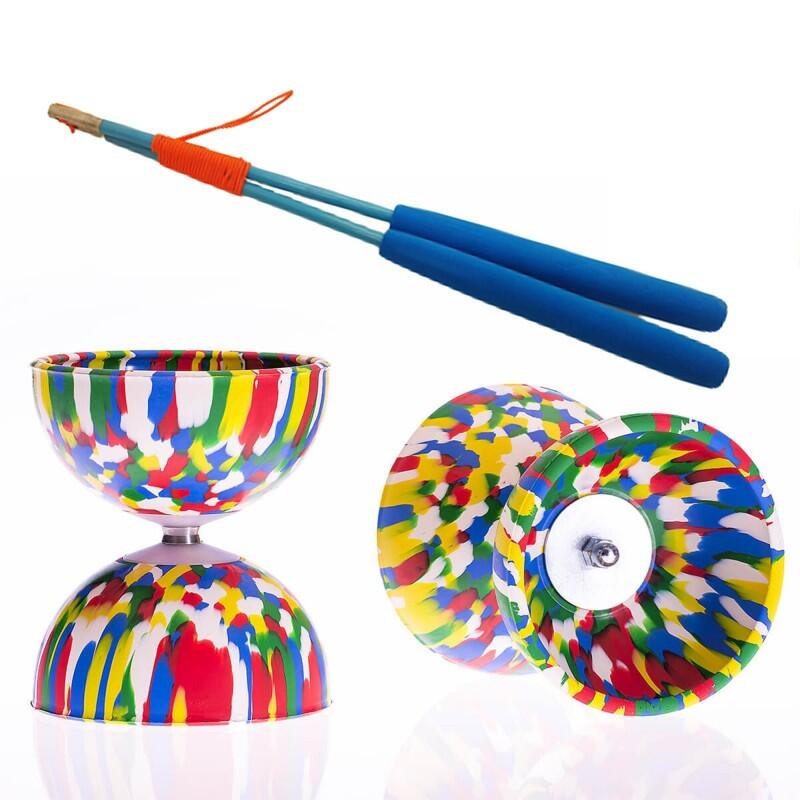 Diabolo Arlequin Cirkao ø 100 - 4 colors + chopsticks FiberGlass