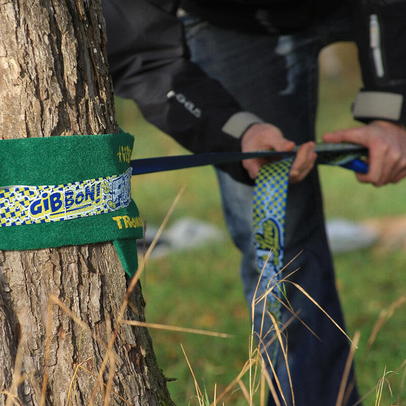 Slackline FUNLINE z zabezpieczeniem drzewa - Slackline - Niebieski