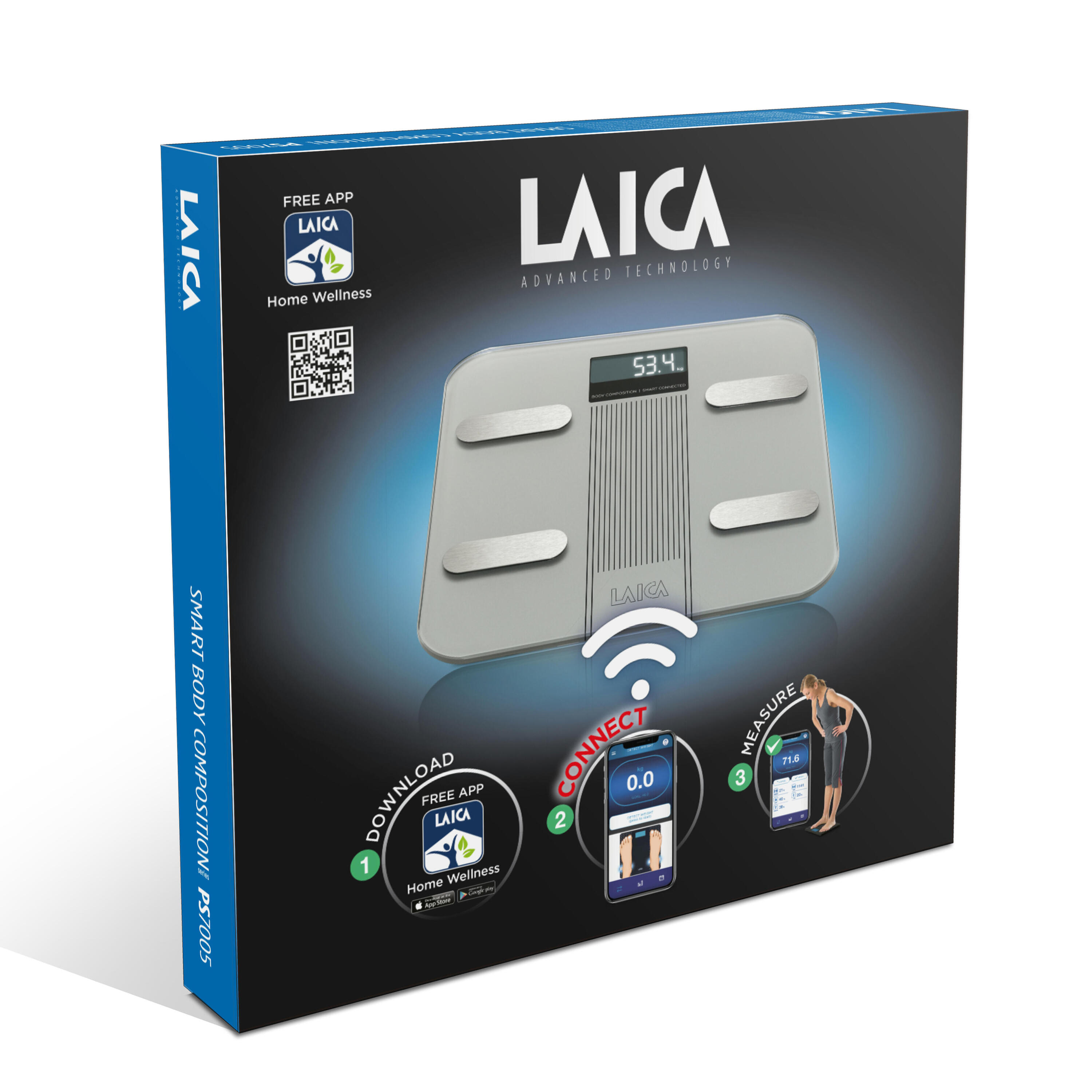 BÁSCULA SMART PS7005 PLATA 180 Kg.con cálculo de la composición corporal 4/4