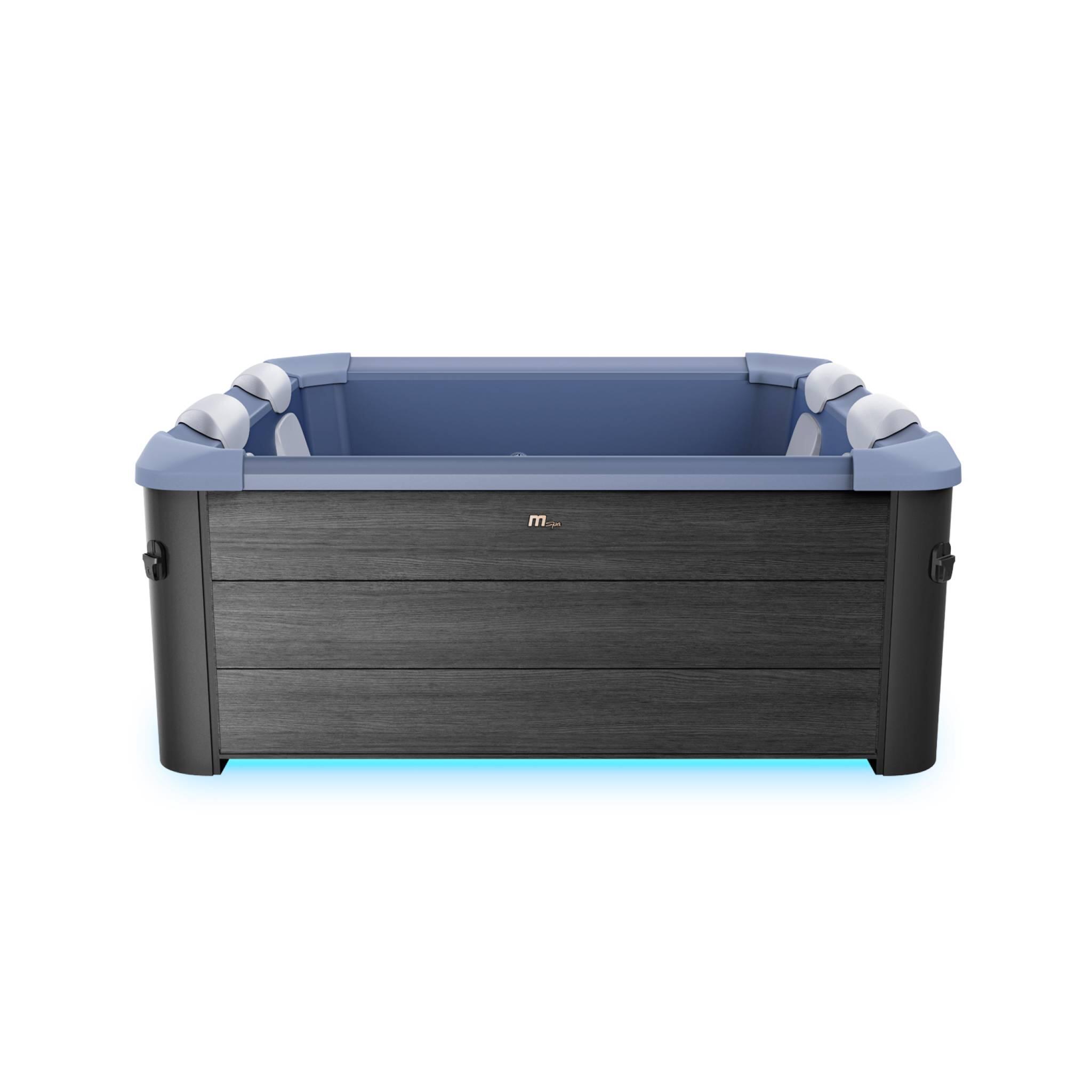 Spa rigide 6 places hydromassages, 4 coussins, gris et bleu sapphire | sweeek 5/6