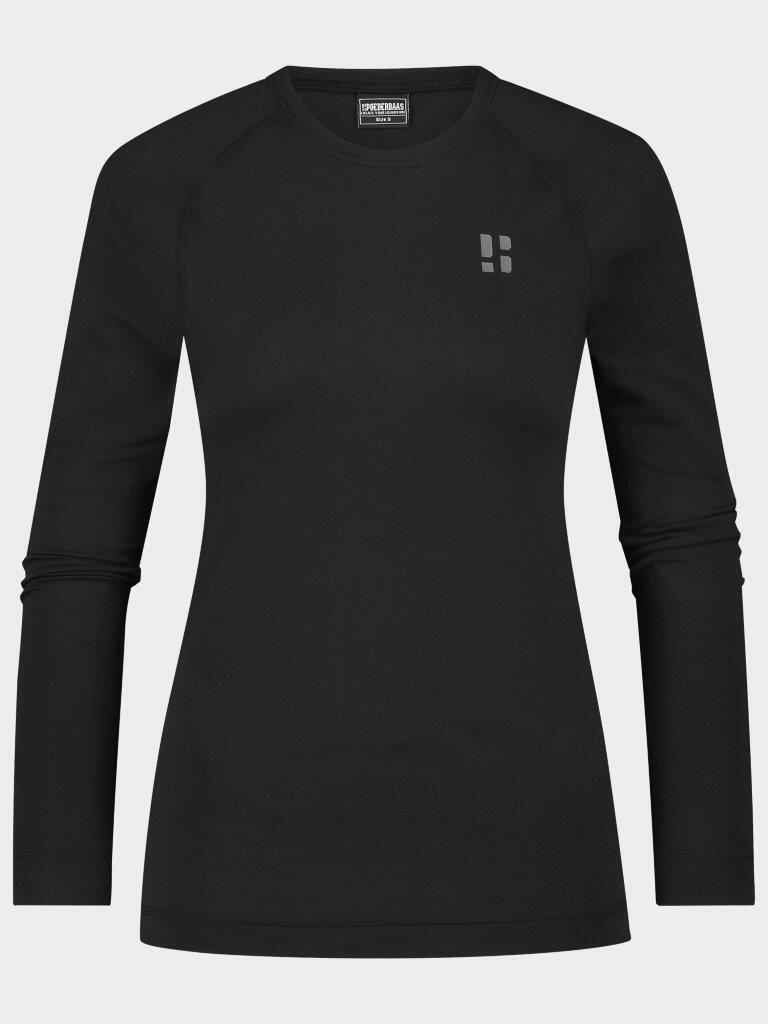 POEDERBAAS Poederbaas Thermoshirt Dames Lightweight Zwart