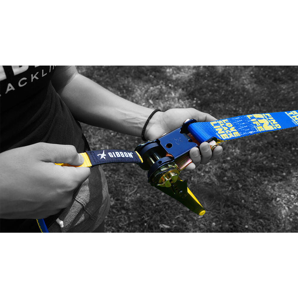 Slackline FLOWLINE met boombescherming - Slacklining - Rood 7/8