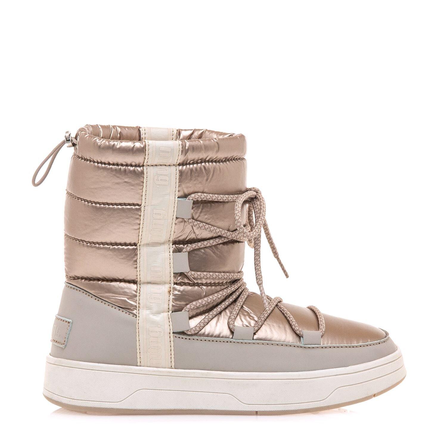 botas de tornozelo planas mulher mtng nepal bege