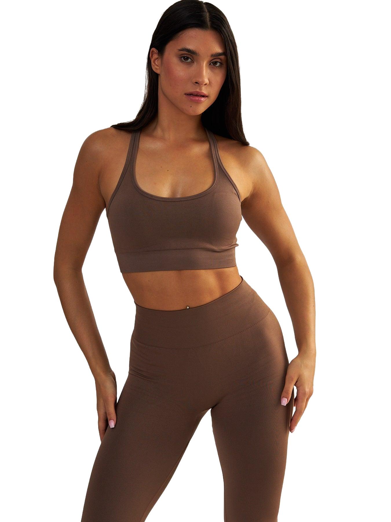 Damen Sport BH Gym Queen Taupe für Sport & Freizeit 7/8