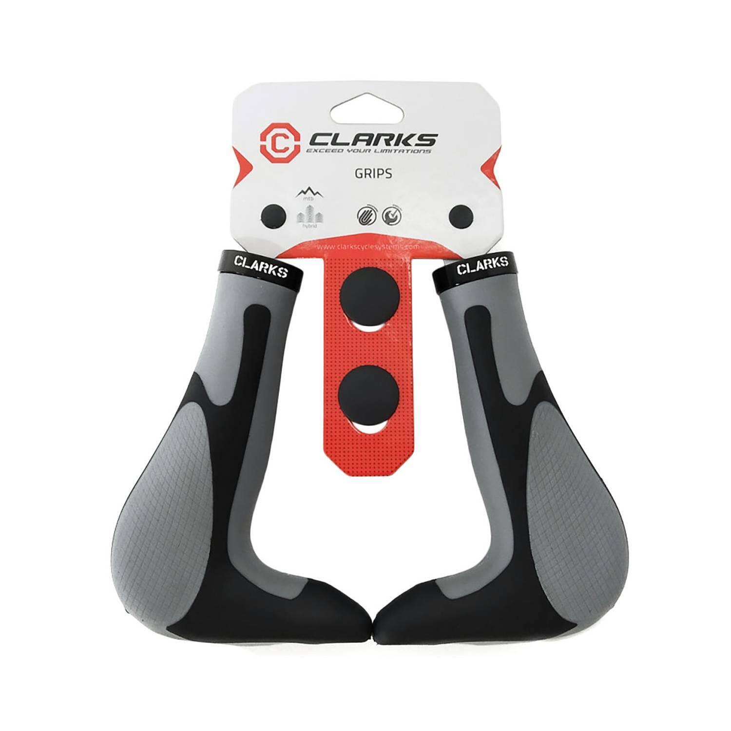 Ergonomische Fahrradgriffe aus Gummi und Aluminium mit Klemme Clarks Cycle Syste 2/2