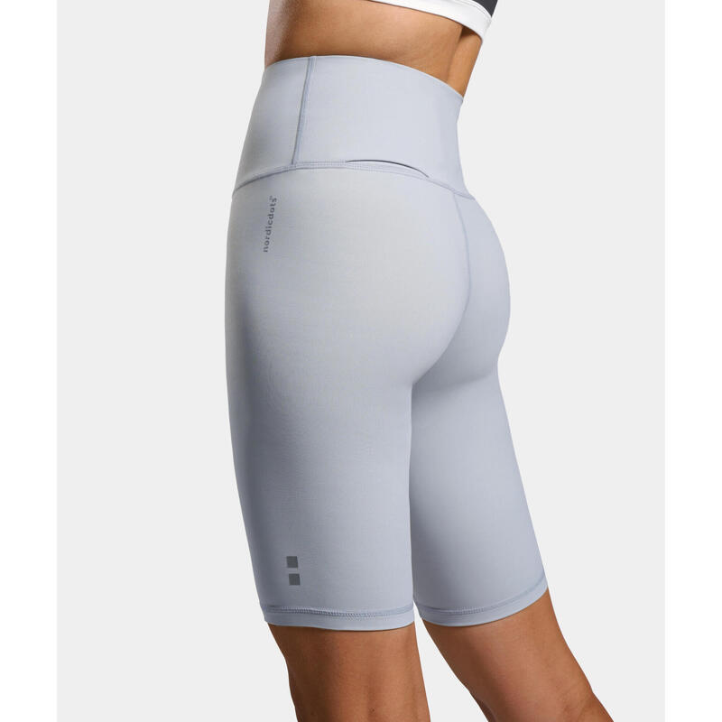 Smart Legging Short de Tennis/Padel avec Poche à Balle Femme - Gris Clair