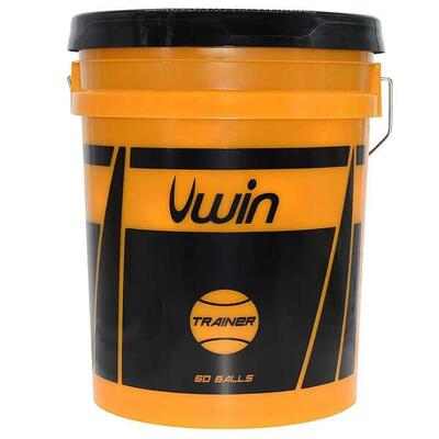 Tennisbal met emmer van 60 ballen uwin trainer