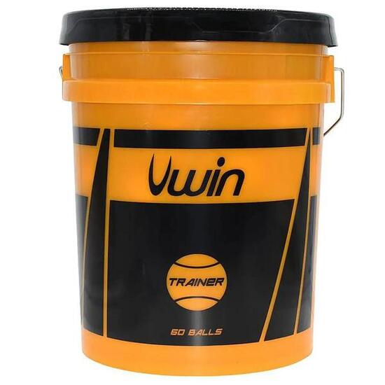 Tennisbal met emmer van 60 ballen Uwin Trainer