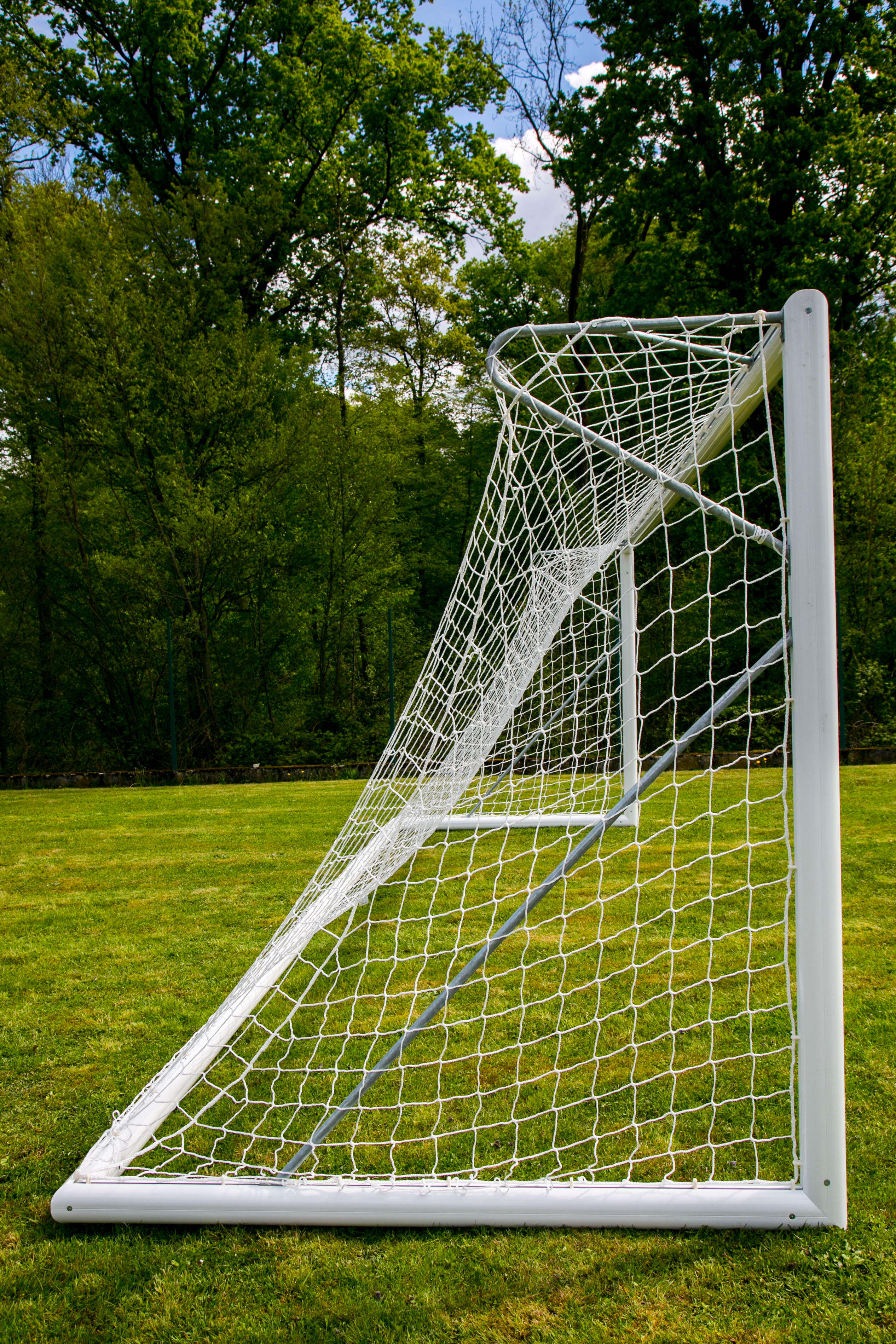 Rete da calcio a 11 2mm - Bianco - Per porta 7.32 x 2.44 x 0.8 x 1.5m 4/5