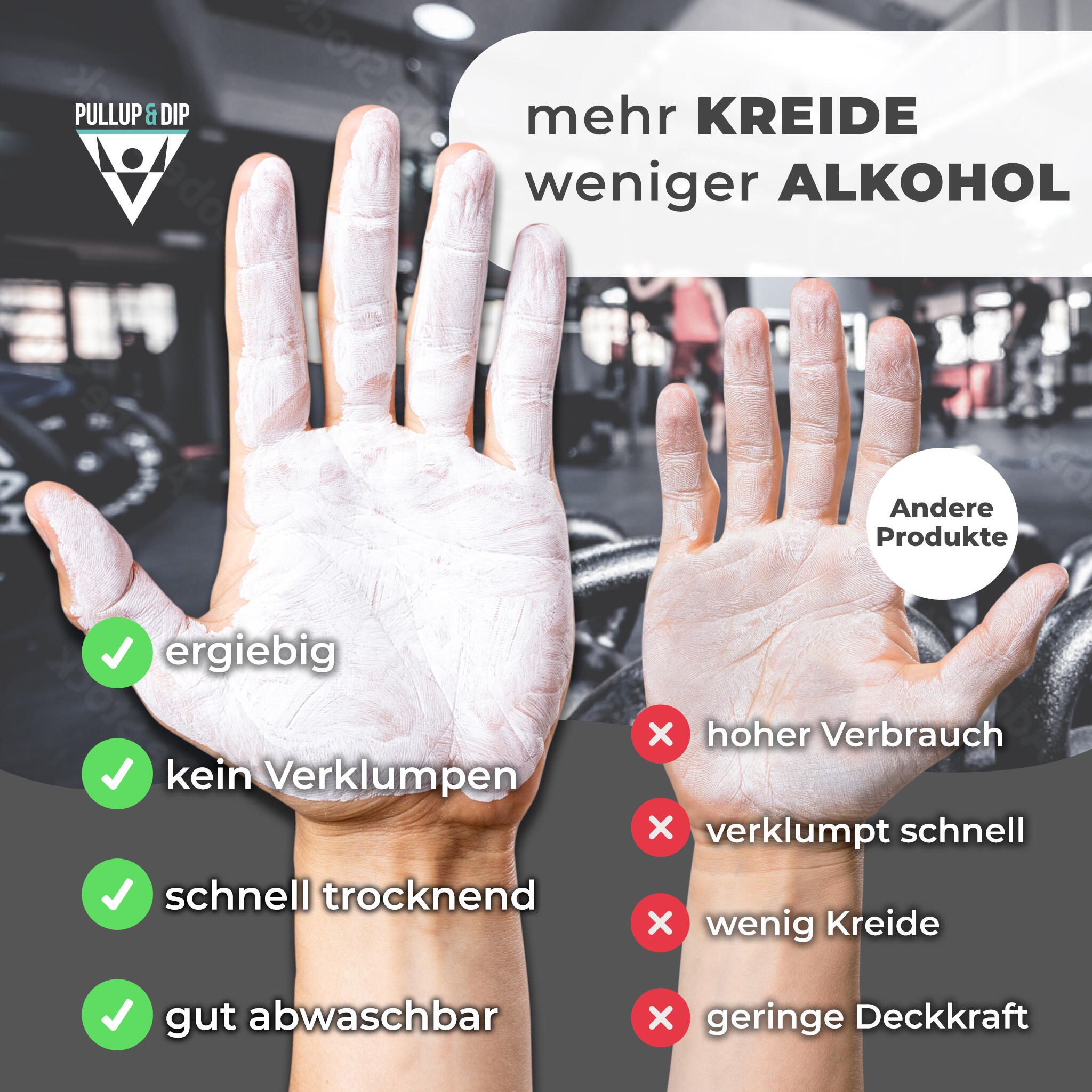 Liquid Chalk für perfekten Grip, schnell trocknend & abwaschbar (1x / 2x 200ml) 4/8