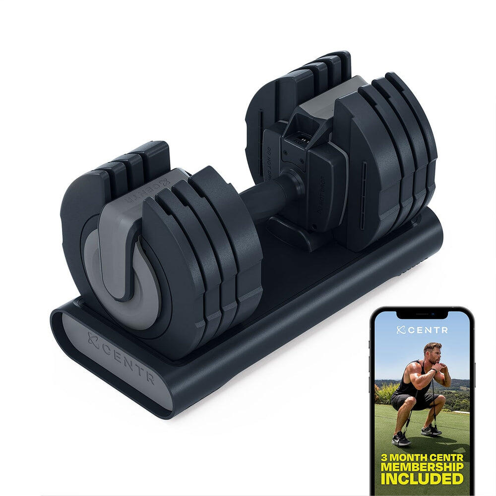 CENTR Centr Smart Stack 50 Adjustable Dumbbells (Pair) + Smart Rack