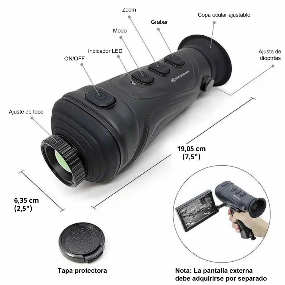Visão Térmica Monocular TNS1 BRESSER com Câmara e Bateria Recarregável 3/5