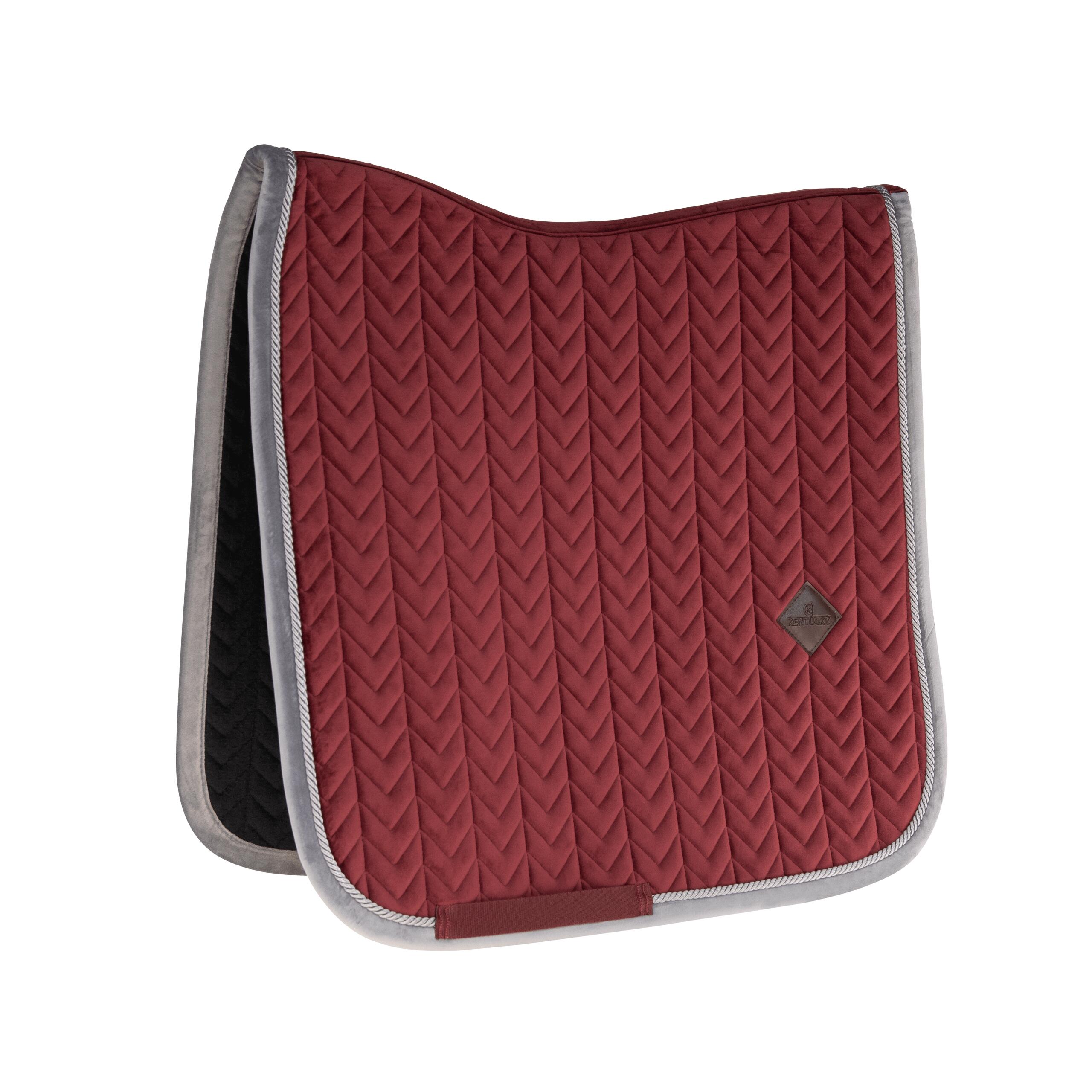 Tapis de selle velours contrast dressage bordeaux 5/5