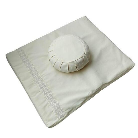 Set de méditation avec coussin Zafu Ivoire