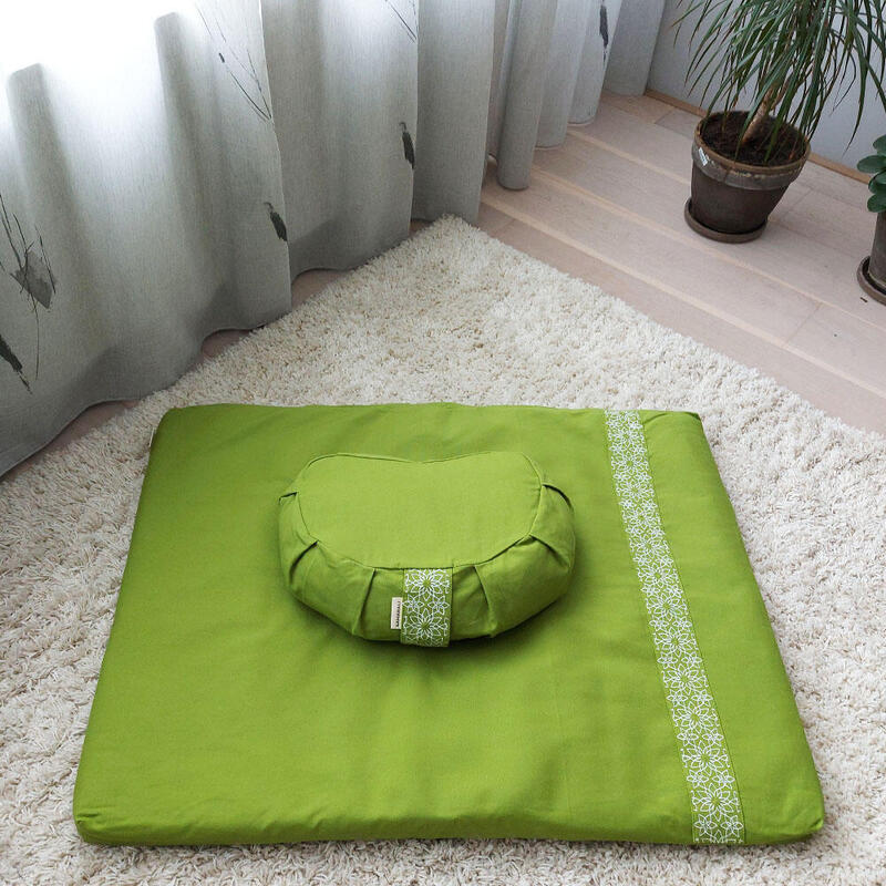 Set de méditation Samarali avec coussin Croissant Verte