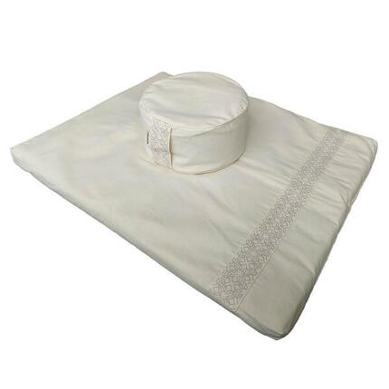 Zafu et Zabuton ensemble avec coussin rond - Château gris