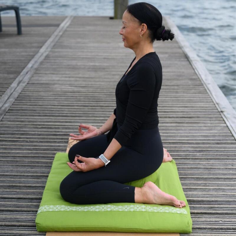 Set de méditation avec coussin Croissant Verte