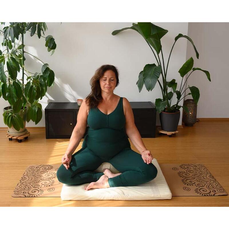 Set de meditație cu pernă cu pană - Fildeş