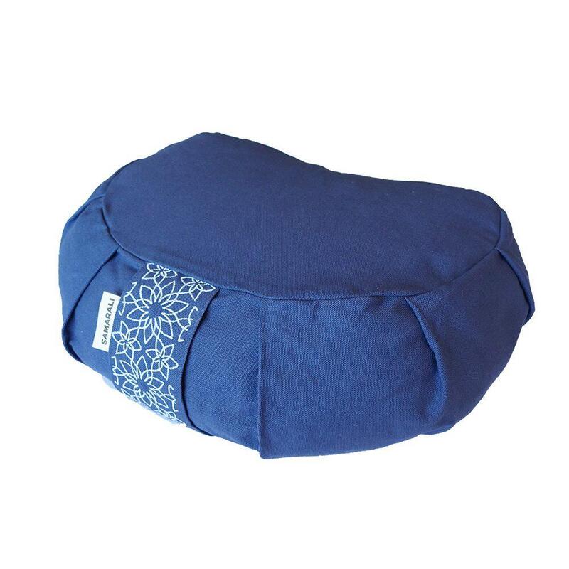 Pernă de meditație Crescent Albastru denim  38x 25 x 14 cm