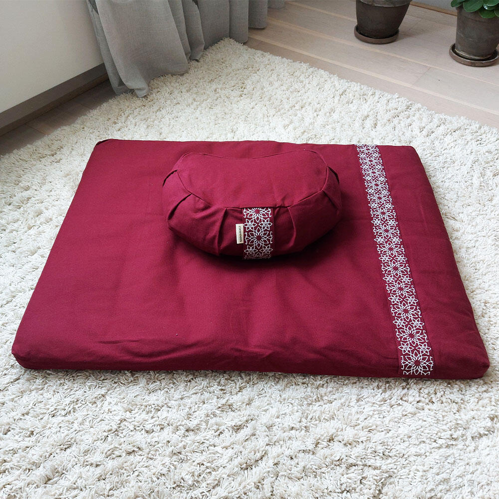 Conjunto de Meditação Samarali com Almofada Crescente Vermelha 3/7