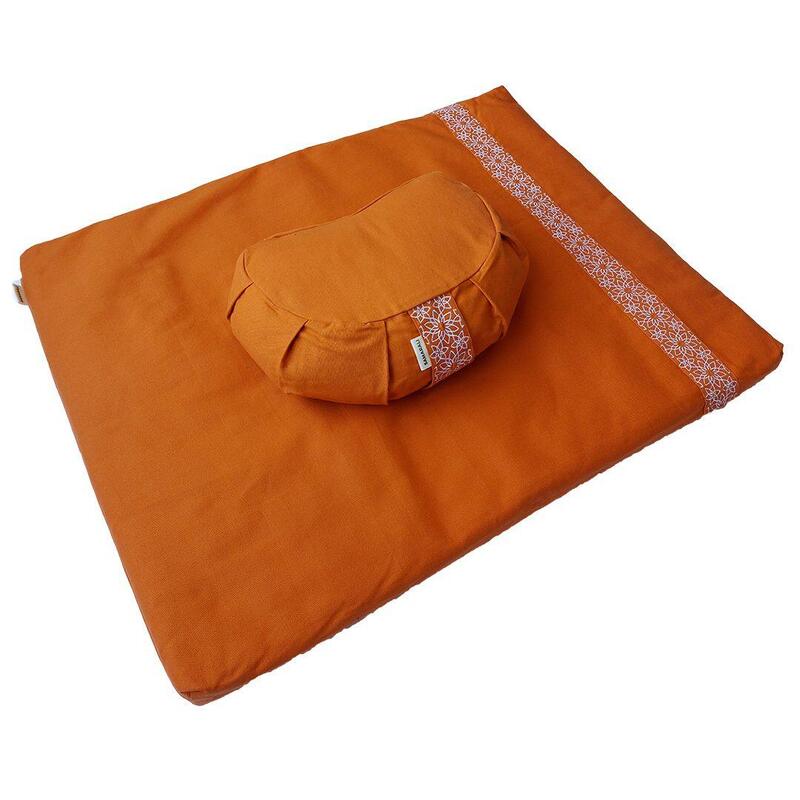 Set de méditation avec coussin Croissant Orange