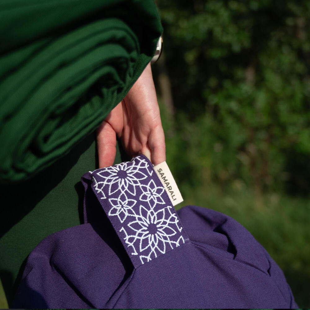 Conjunto de Meditação Samarali com Almofada Zafu Roxa 4/7
