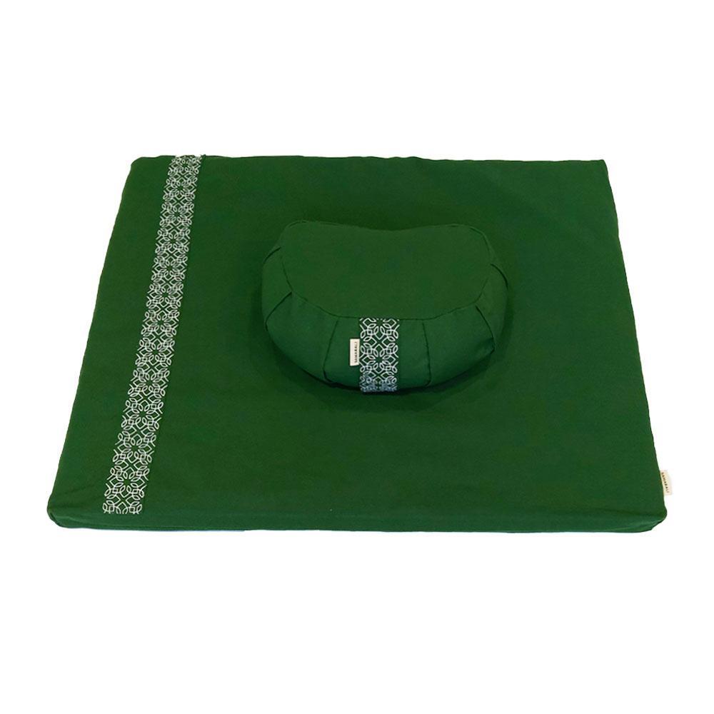 Set de meditación Samarali con Cojín Crescent Verde Bosque 4/7