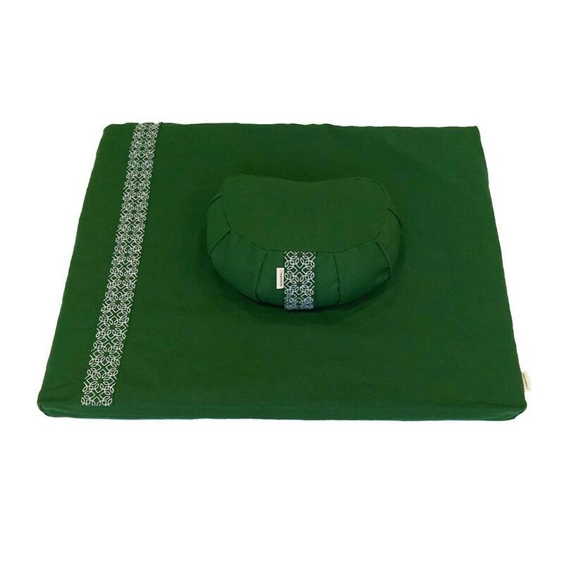 Set de meditație cu pernă Crescent Verde Pădure