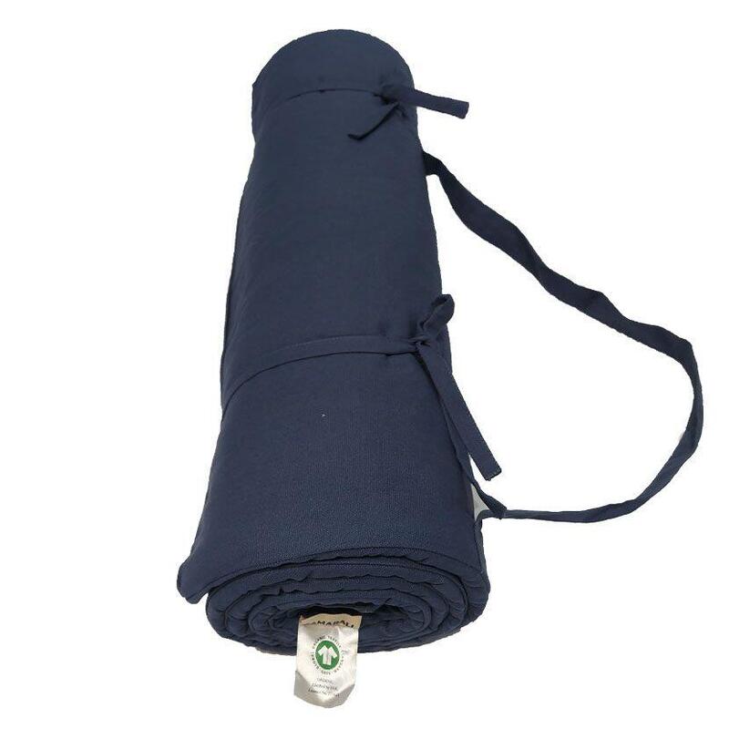 Saltea de yoga din bumbac - Albastru marin