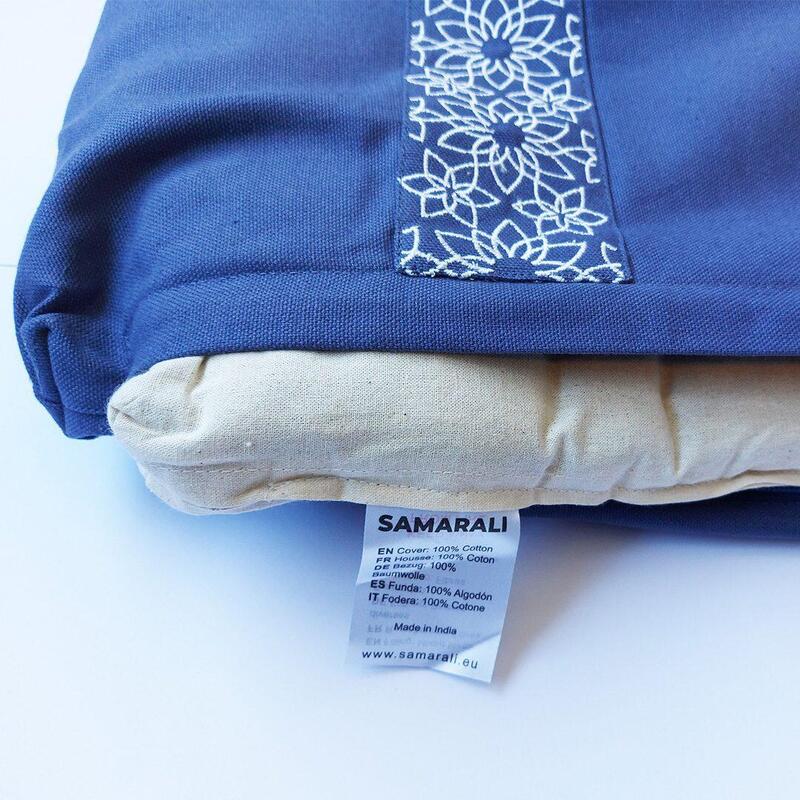 Set de méditation avec coussin Zafu Jean Bleu