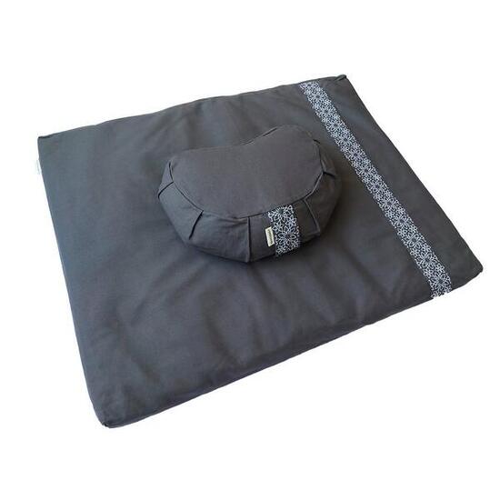 Set de méditation avec coussin Croissant Grise
