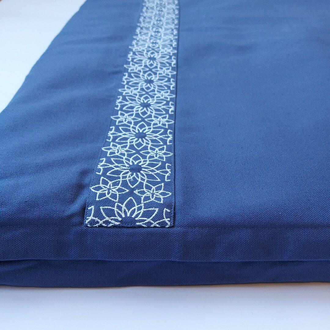 Conjunto de Meditação Samarali com Almofada Zafu Azul-Denim 2/7