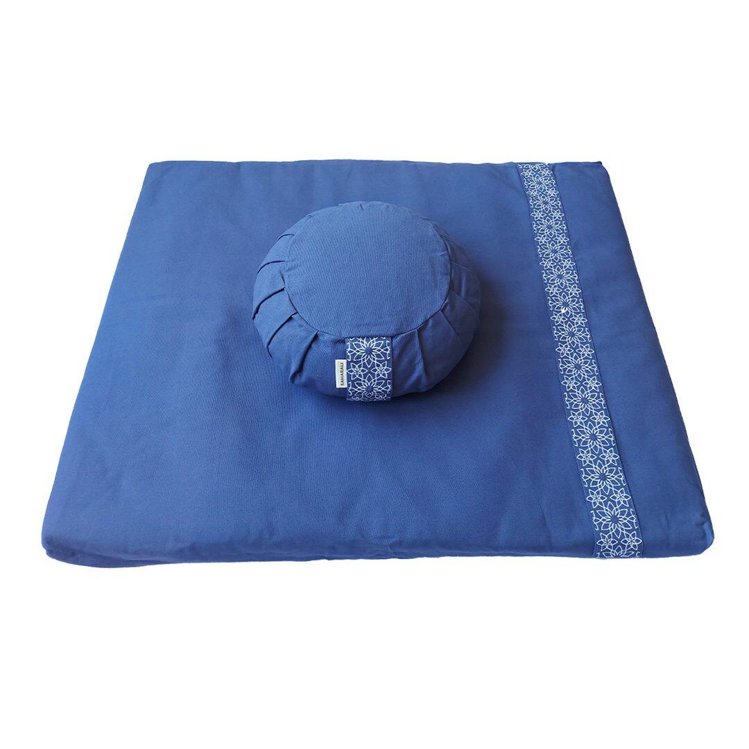 SAMARALI Set de meditación Samarali con Cojín Zafu Azul Mezclilla