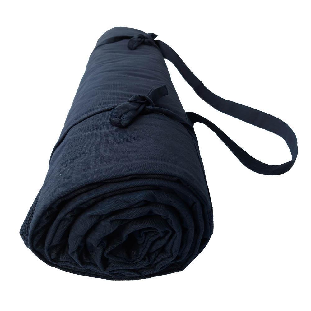 Baumwoll-Yogamatte mit Trageschlaufe – Denimblau – 200 x 65 cm 7/7