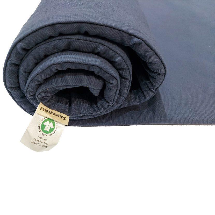 Baumwoll-Yogamatte mit Trageschlaufe – Denimblau – 200 x 65 cm 4/7