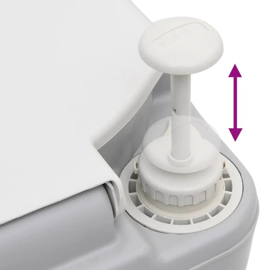 Sanita portátil p/ campismo 22+12 L PEAD cinzento e branco 7/7