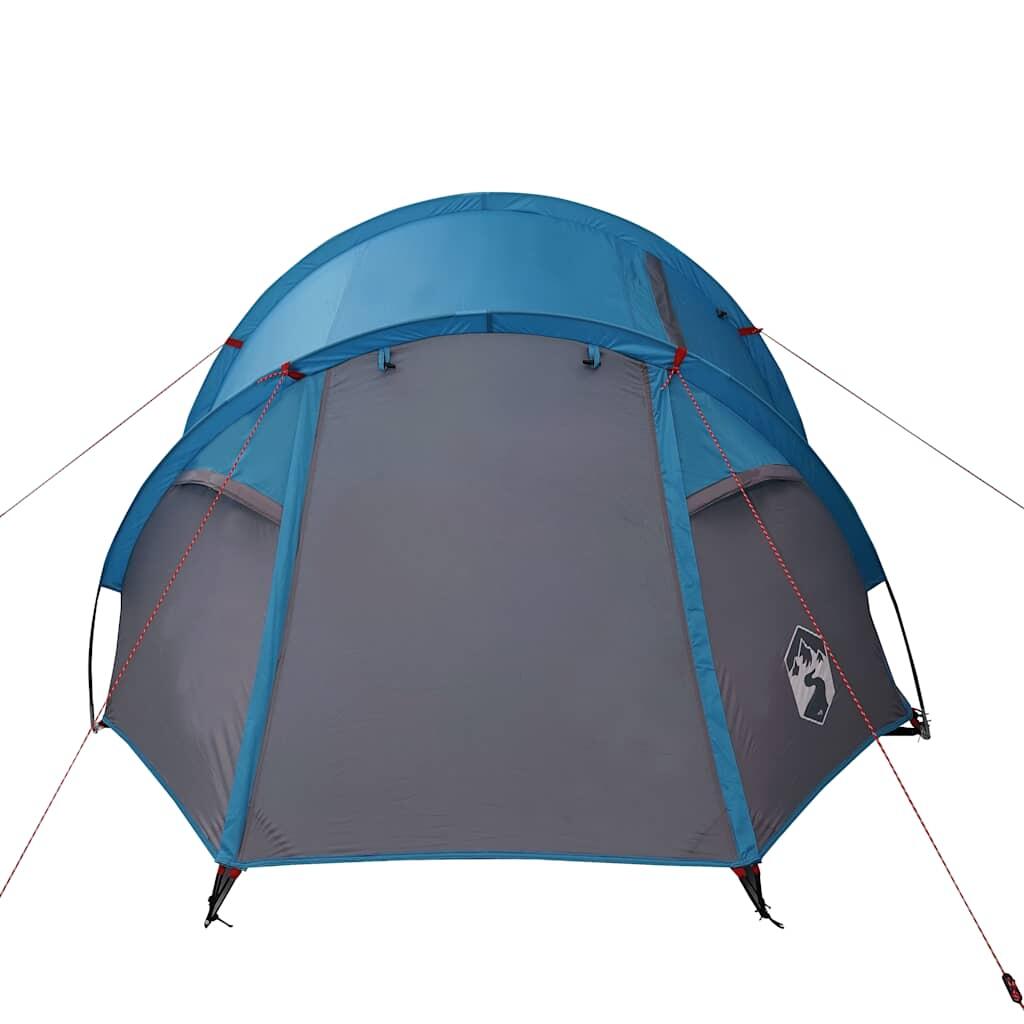 VidaXL 3-Person Tunnel Tent with Living Area Waterproof Blue 6/7