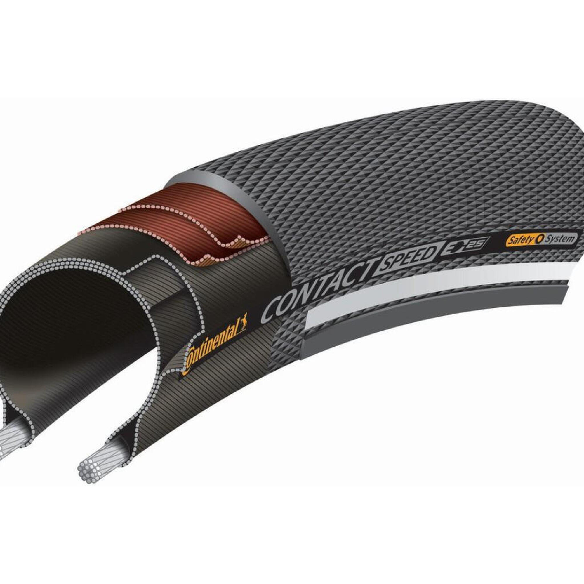 Continental - Pneu Continental Contact Speed 26'' Tubetype Rigide Safetysystem E-bike E25 - Pneu - Gris|noir - Taille Unique - Decathlon