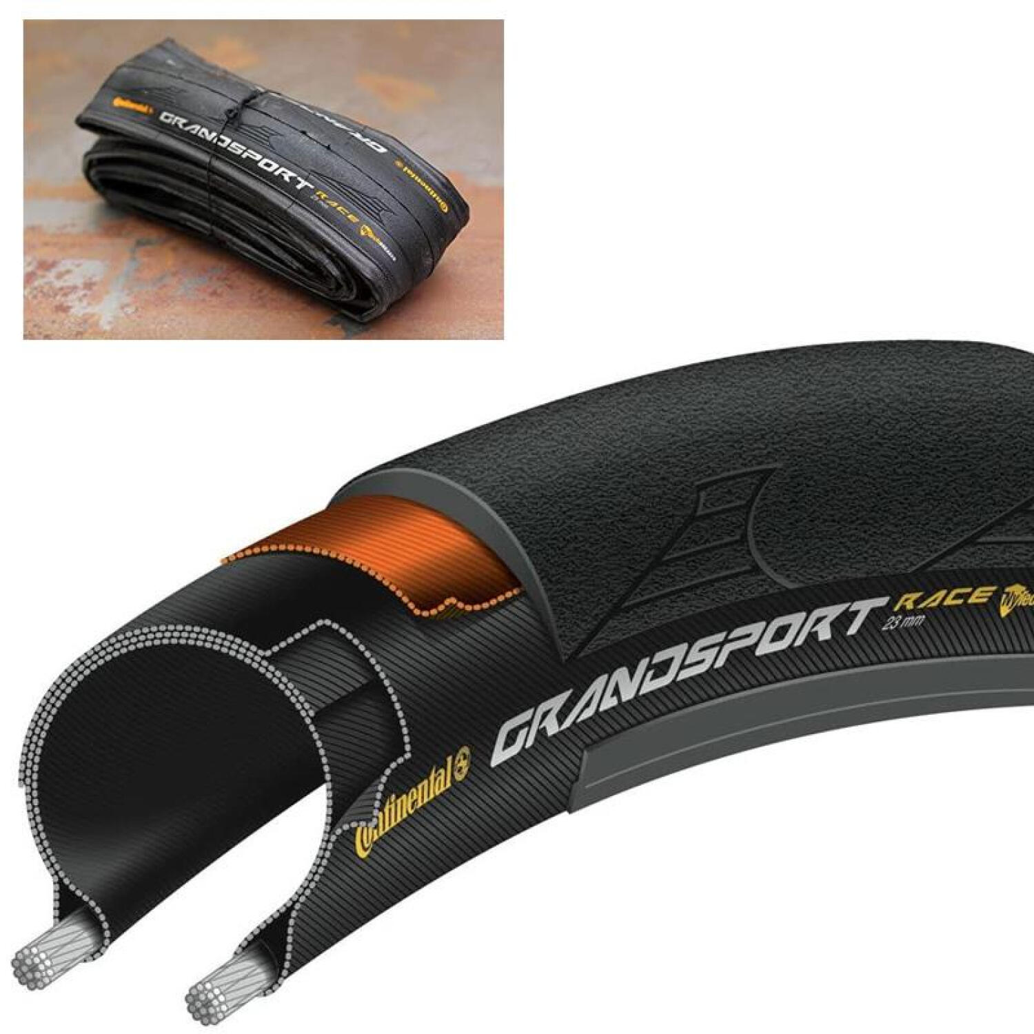 Pneu de estrada continental grand sport race preto-preto ts 700 x 32 (32-622)