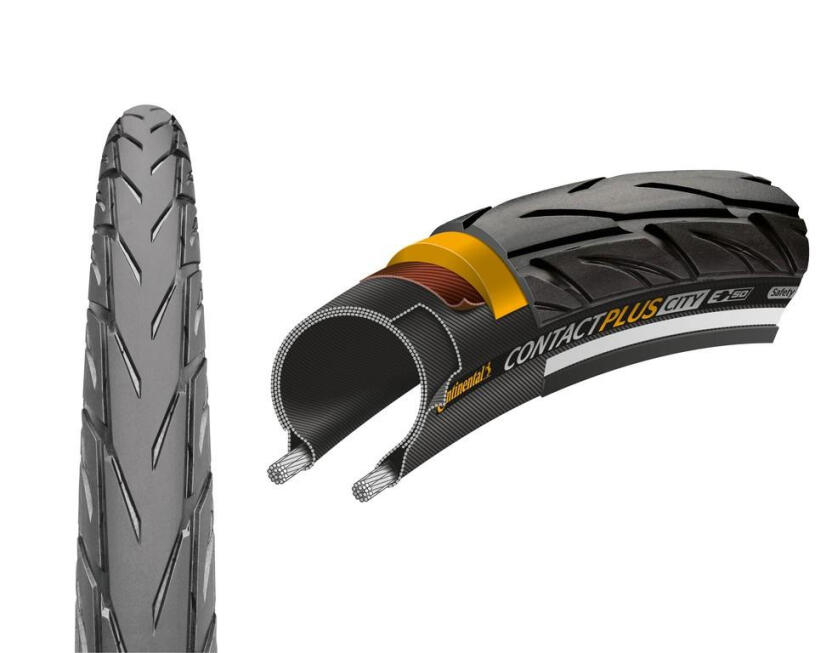 CONTINENTAL Continental Buitenband 27.5-2.2 Contactplus City Zwart Reflectie